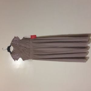 Little mistress lace insert drape maxi dress in oyster USA size 12